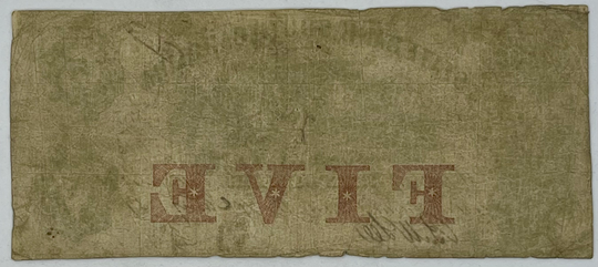 1857 5 Dollars State Bank of South Carolina CR# S-508, Used World banknote - Cool Coins & Notes