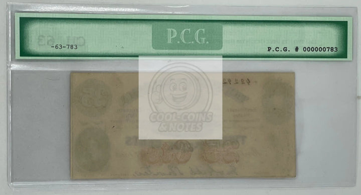 1863 25 Cents State of Alabama SN 42242 CU 63 PCG Banknote - Cool Coins & Notes