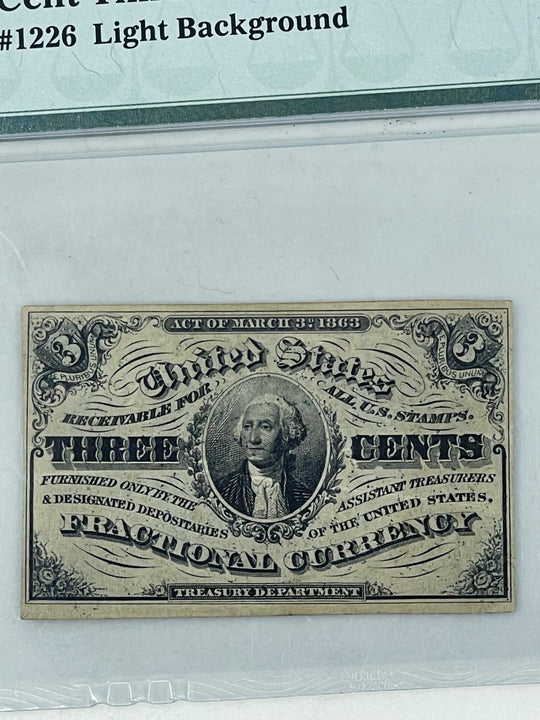 (1864-1869) 3 Cent Third Issue Fractional Currency Fr#1226 PMG 45