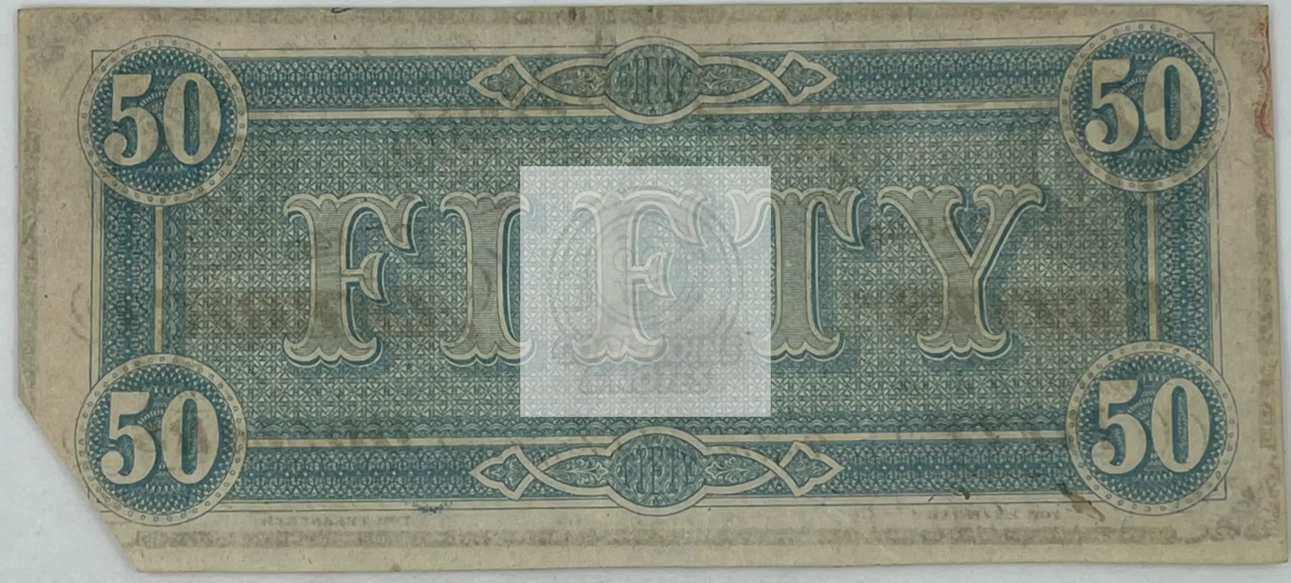 1865 Confederate States of America 50 Dollars P-70 AU, Banknote - Cool Coins & Notes