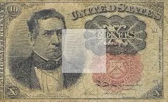 1874 10 Cent US Fractional Currency 5th Issue Fr. #1265 vintage note
