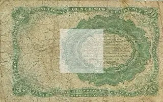 1874 10 Cent US Fractional Currency 5th Issue Fr. #1265 vintage American note