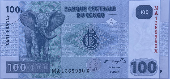 2007 Congo 100 Francs P-98a UNC World Banknote