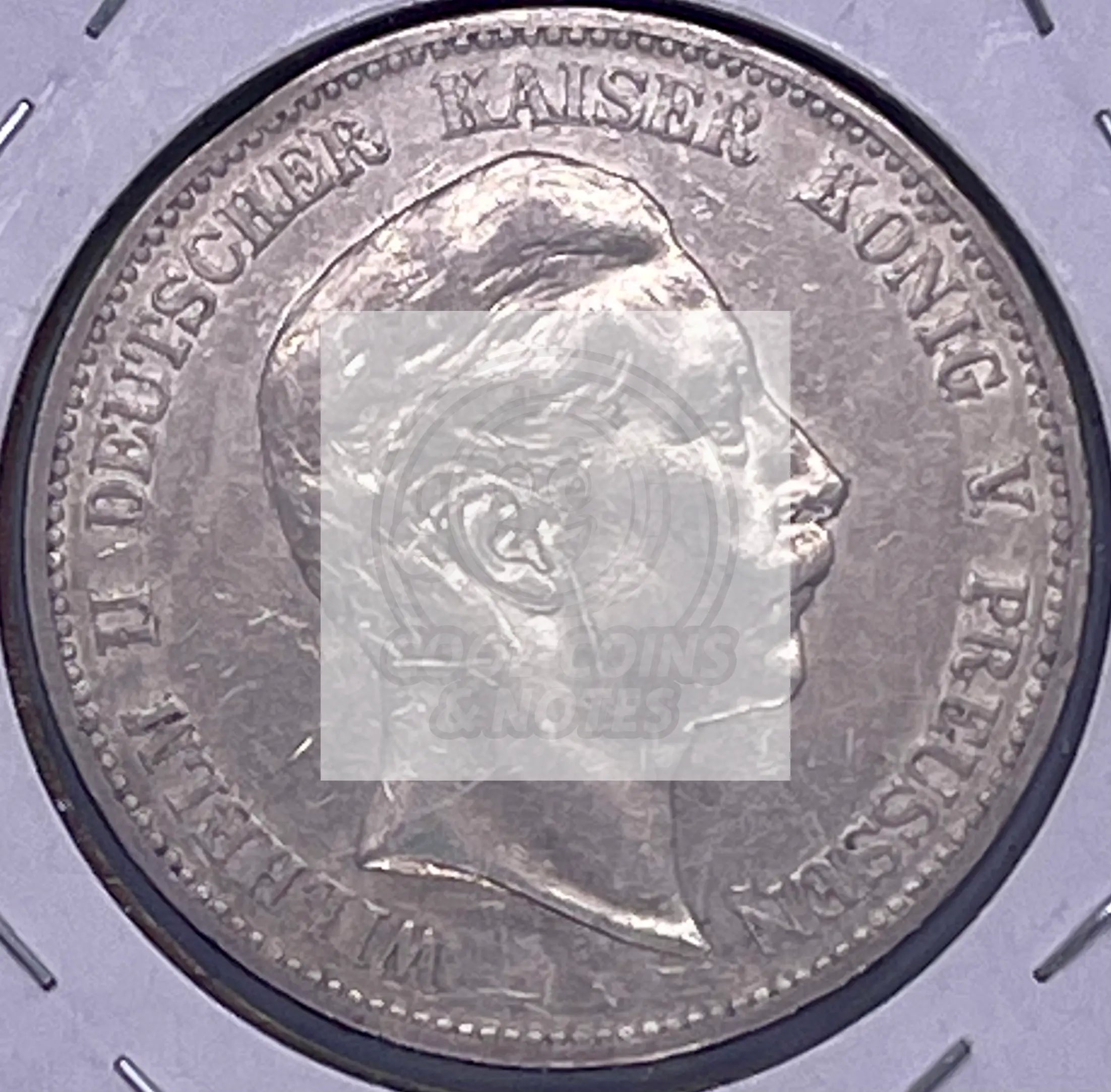 1903-A Germany Prussia 5 Mark Silver Funf Reich .900 Wilhelm II Preussen - Cool Coins & Notes