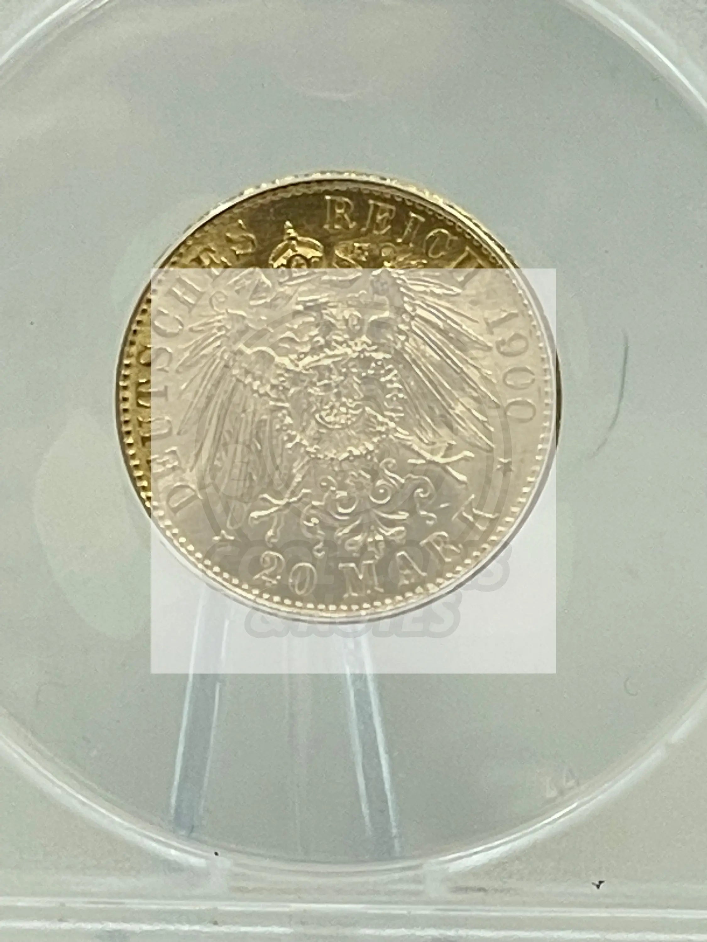 1908-A Germany 20 Mark Gold Coin – Kaiser Wilhelm II, Berlin Mint ANACS MS63 - Cool Coins & Notes