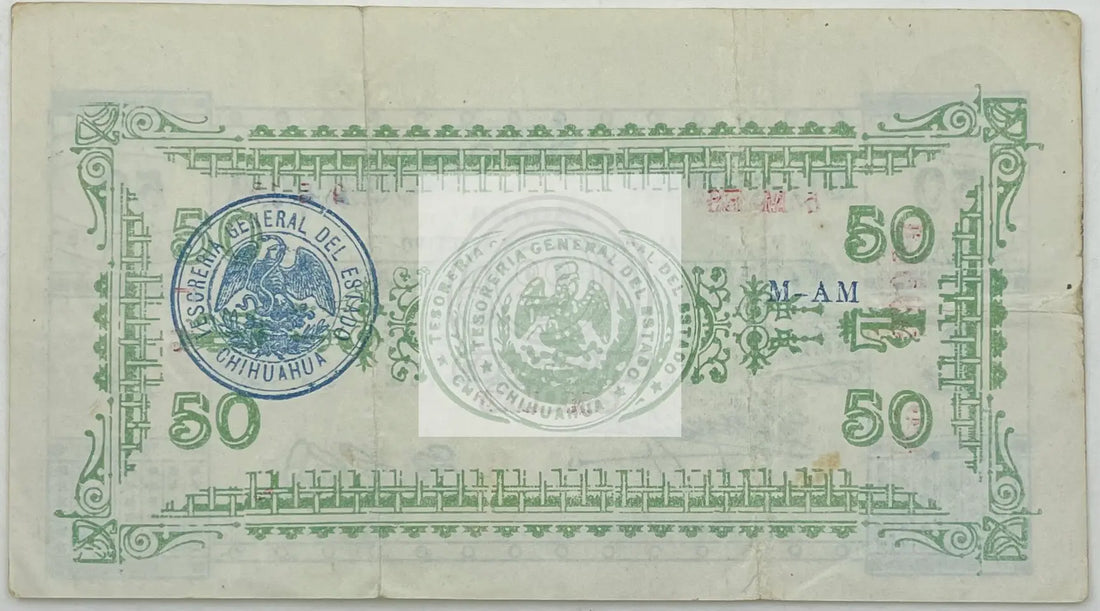 1914 Mexico 50 Centavos  P-S527 M#918b  Banknote - Cool Coins & Notes