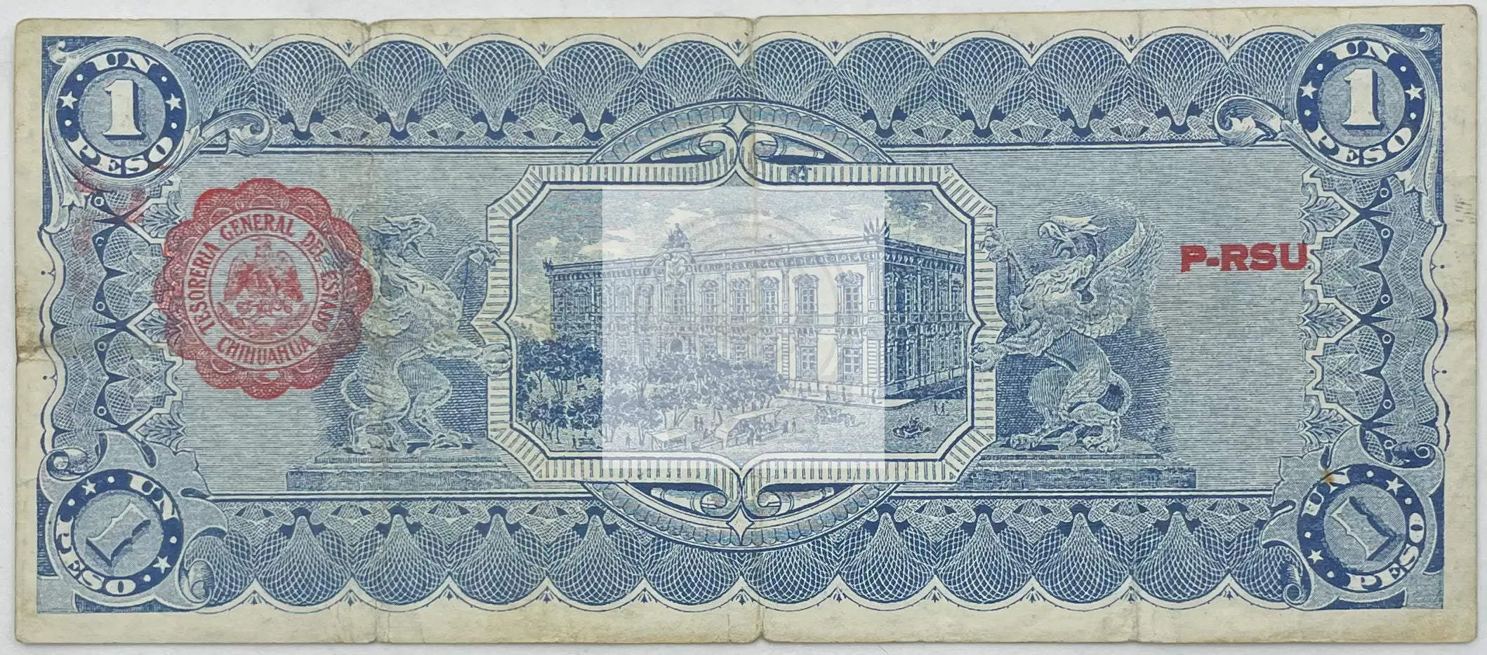 1915 Mexico 1 Peso Estado de Chihuahua  S-530 Banknote - Cool Coins & Notes
