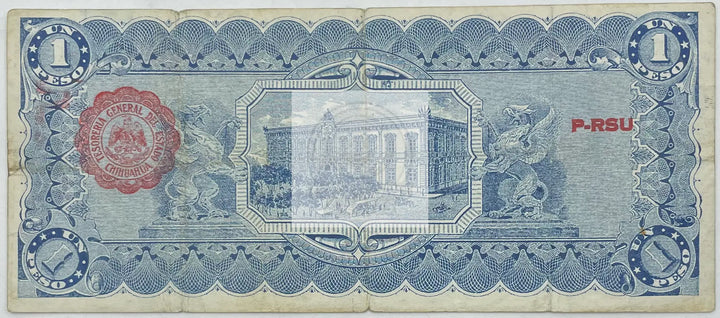 1915 Mexico 1 Peso Estado de Chihuahua  S-530 Banknote - Cool Coins & Notes