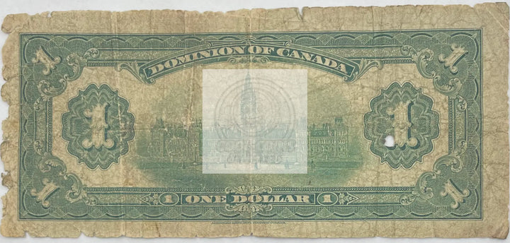 1917 Canada $1 Dollar  P-23d World Banknote - Cool Coins & Notes