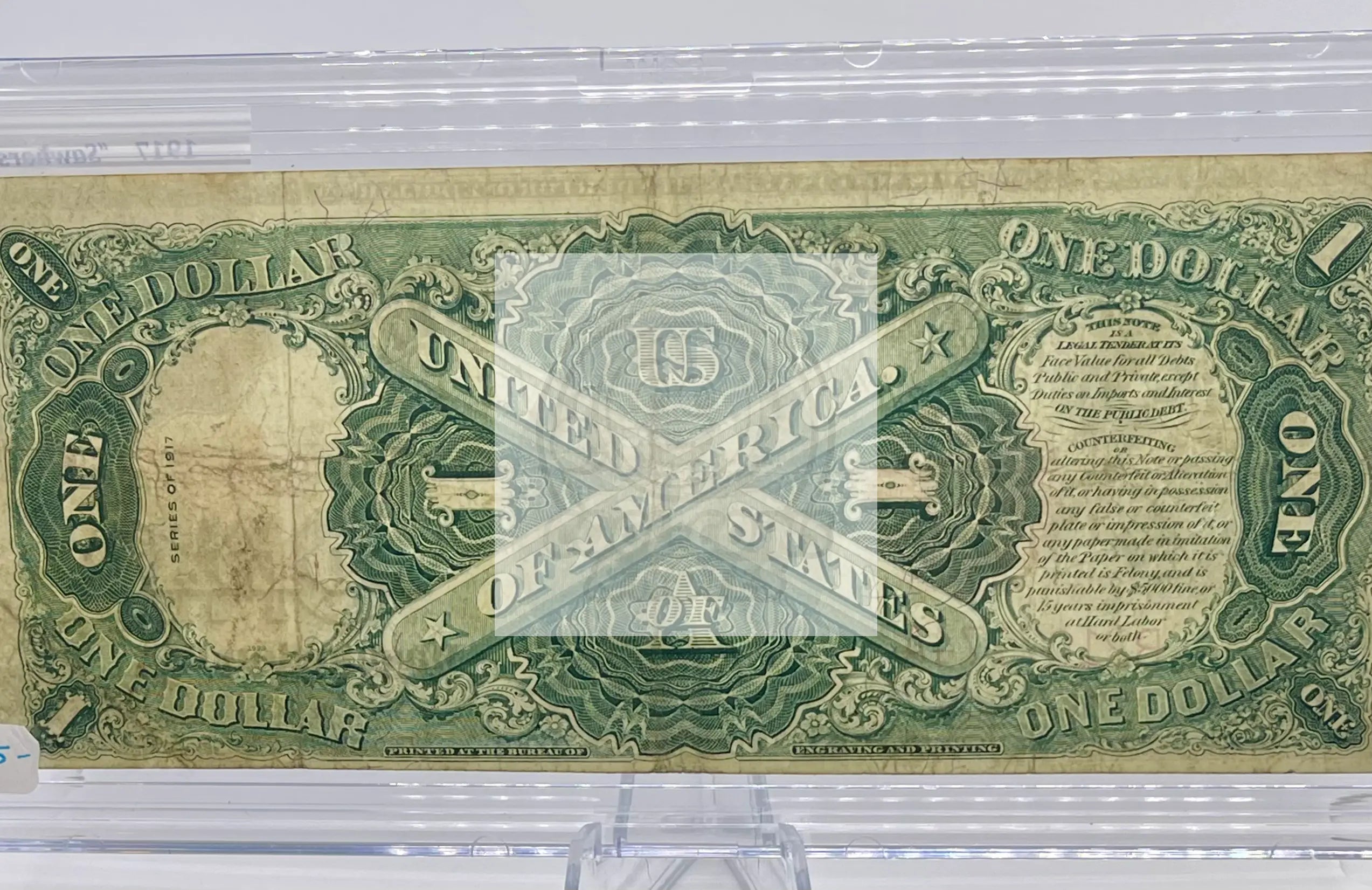 1917 $1 One Dollar "SAWHORSE REVERSE" Legal Tender Note Fr.39 SM107 - Cool Coins & Notes