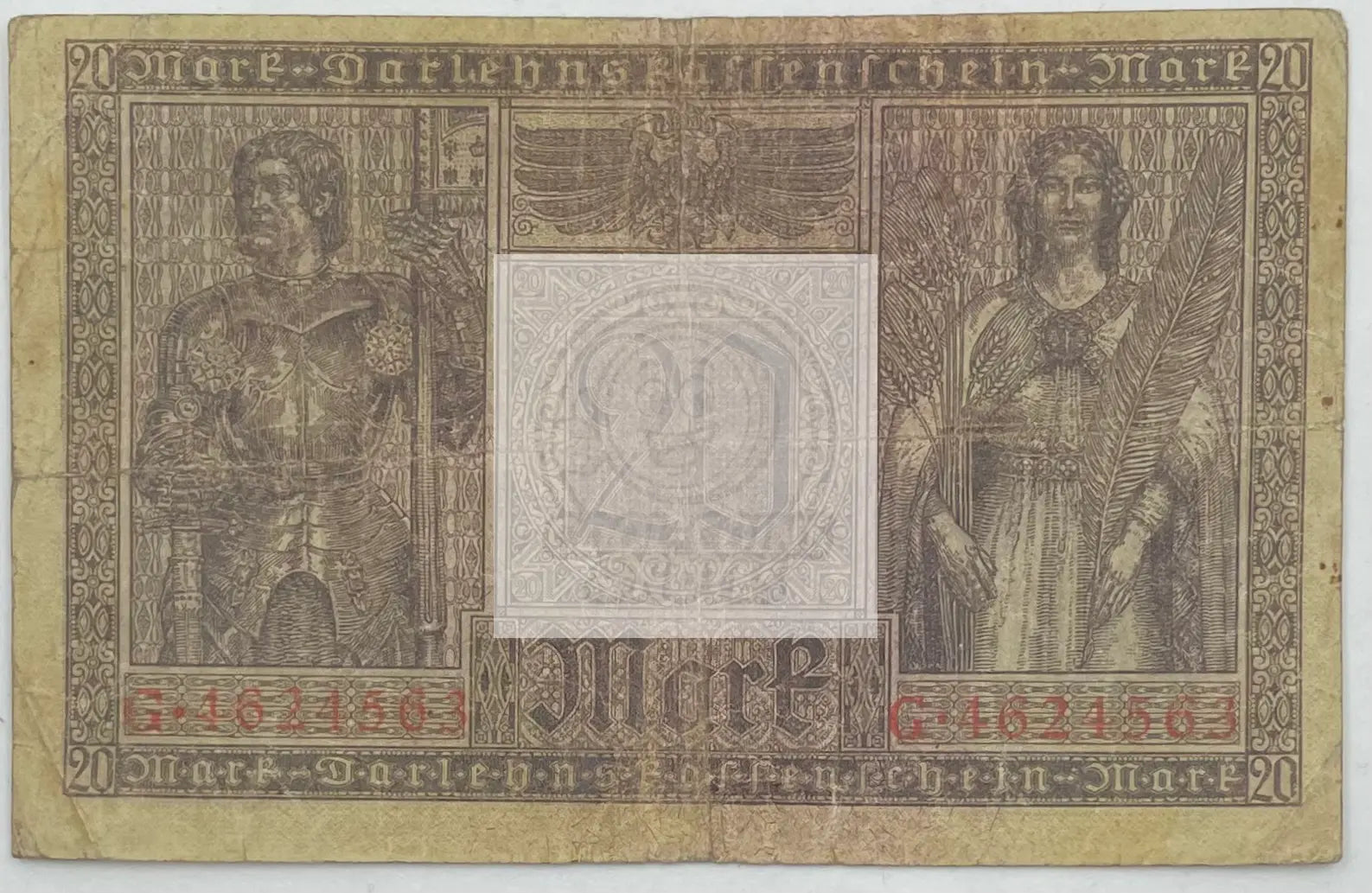 1918 Germany 20 Mark  P-57 Banknote - Cool Coins & Notes