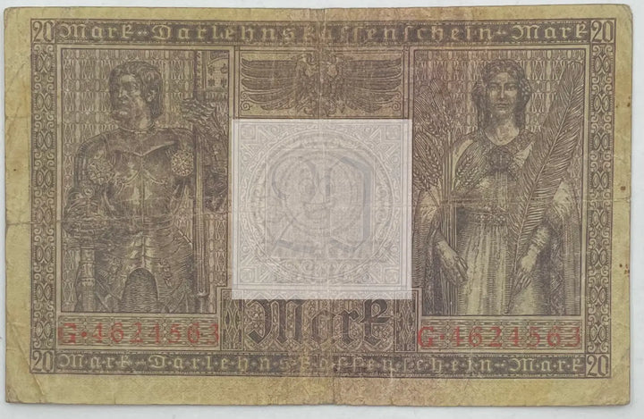 1918 Germany 20 Mark  P-57 Banknote - Cool Coins & Notes