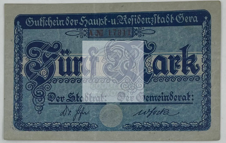 1919 Germany 5 Mark P-172.01b Banknote - Cool Coins & Notes