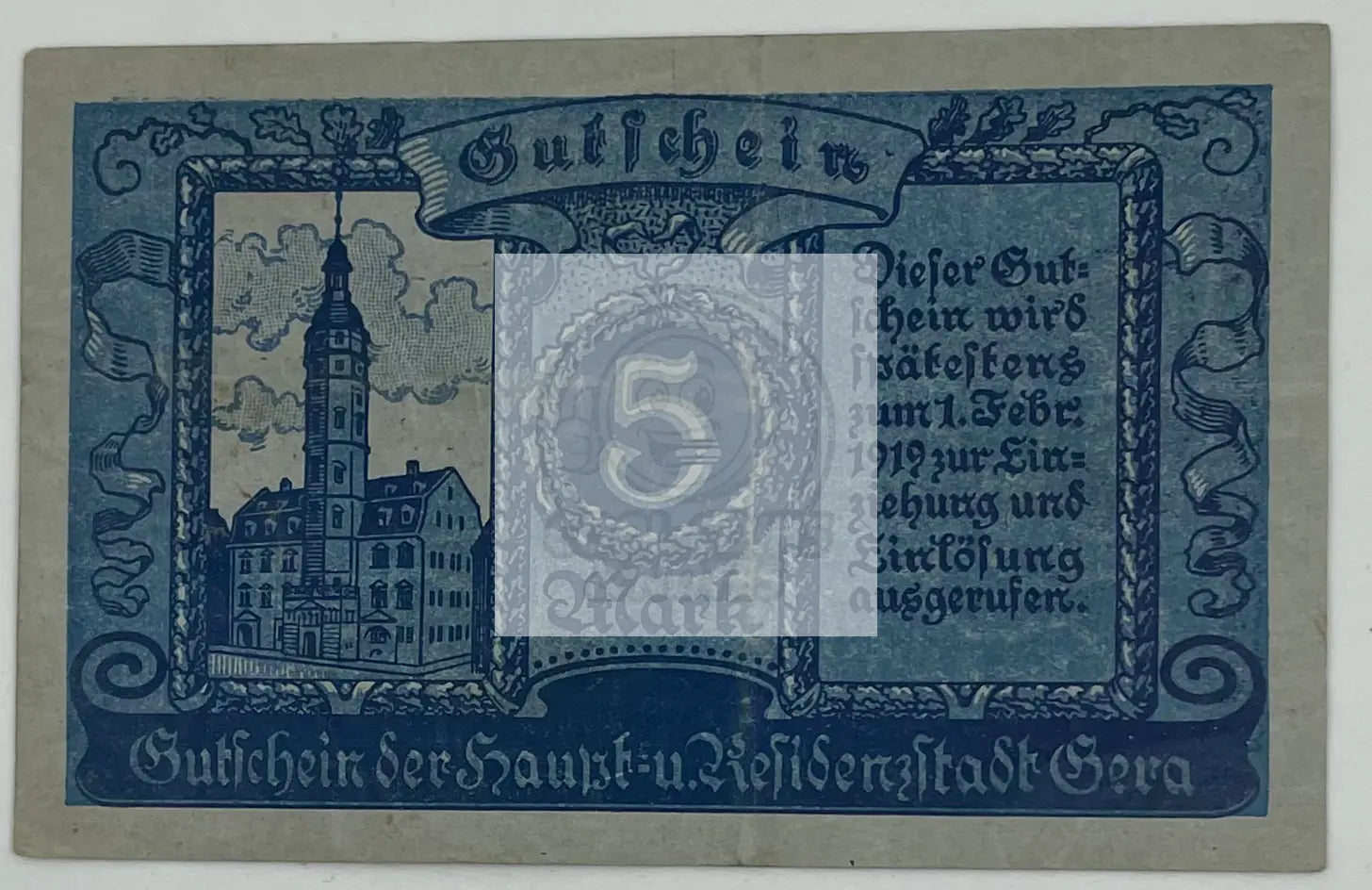 1919 Germany 5 Mark P-172.01b Banknote - Cool Coins & Notes