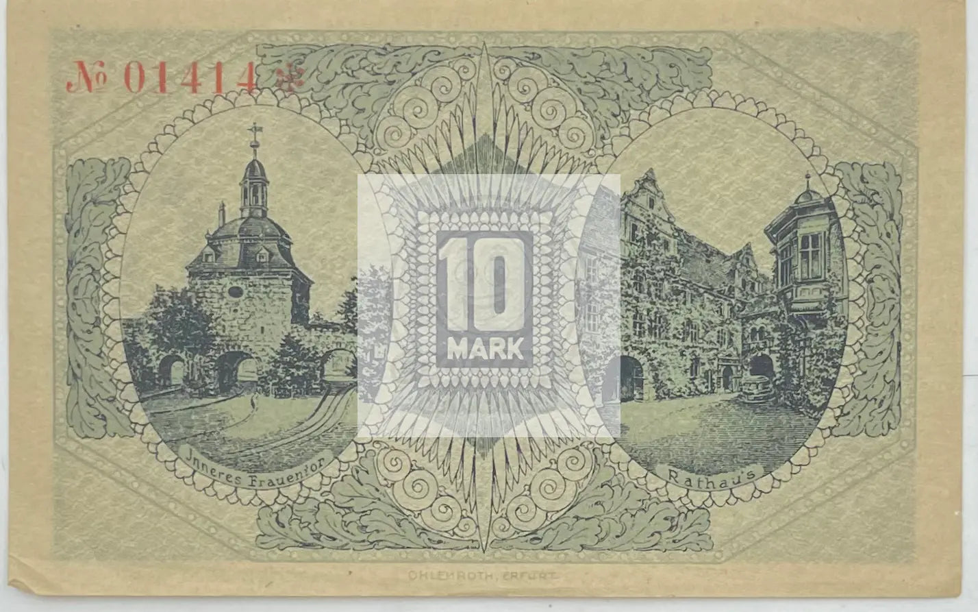 1919 Germany (Thuringia) 10 Mark  364.02 Banknote - Cool Coins & Notes