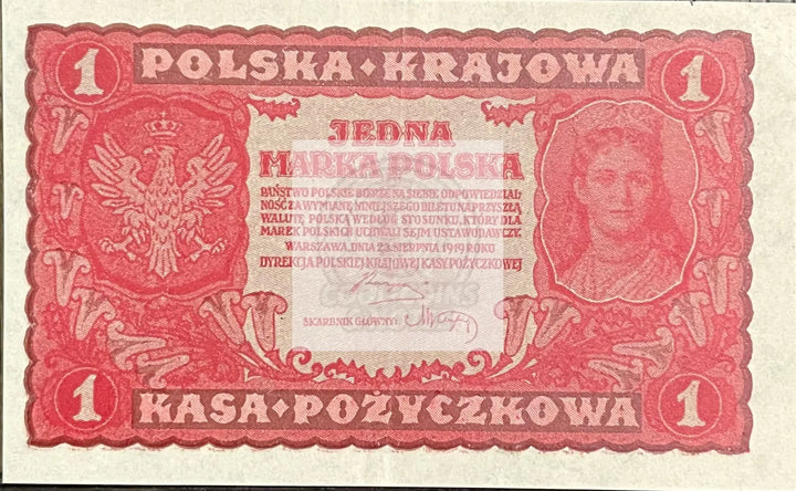 1919 Poland 1 Marka P-23 Circulated Banknote Cool Coins & Notes 