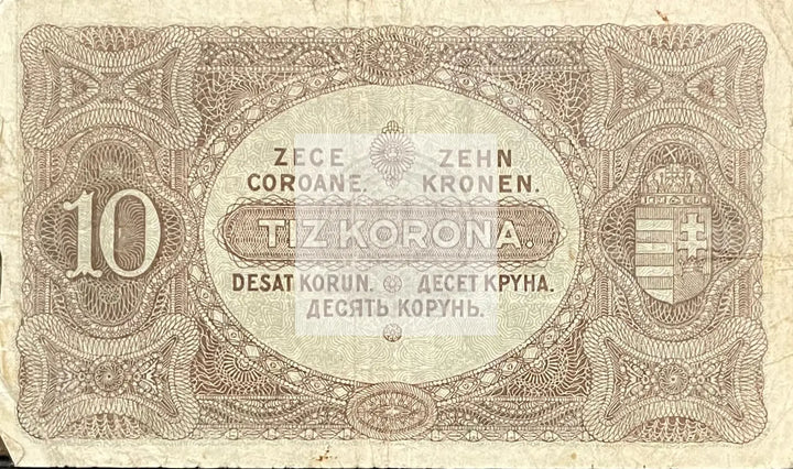 1920 Hungary 10 Korona Circulated Banknote Cool Coins & Notes 