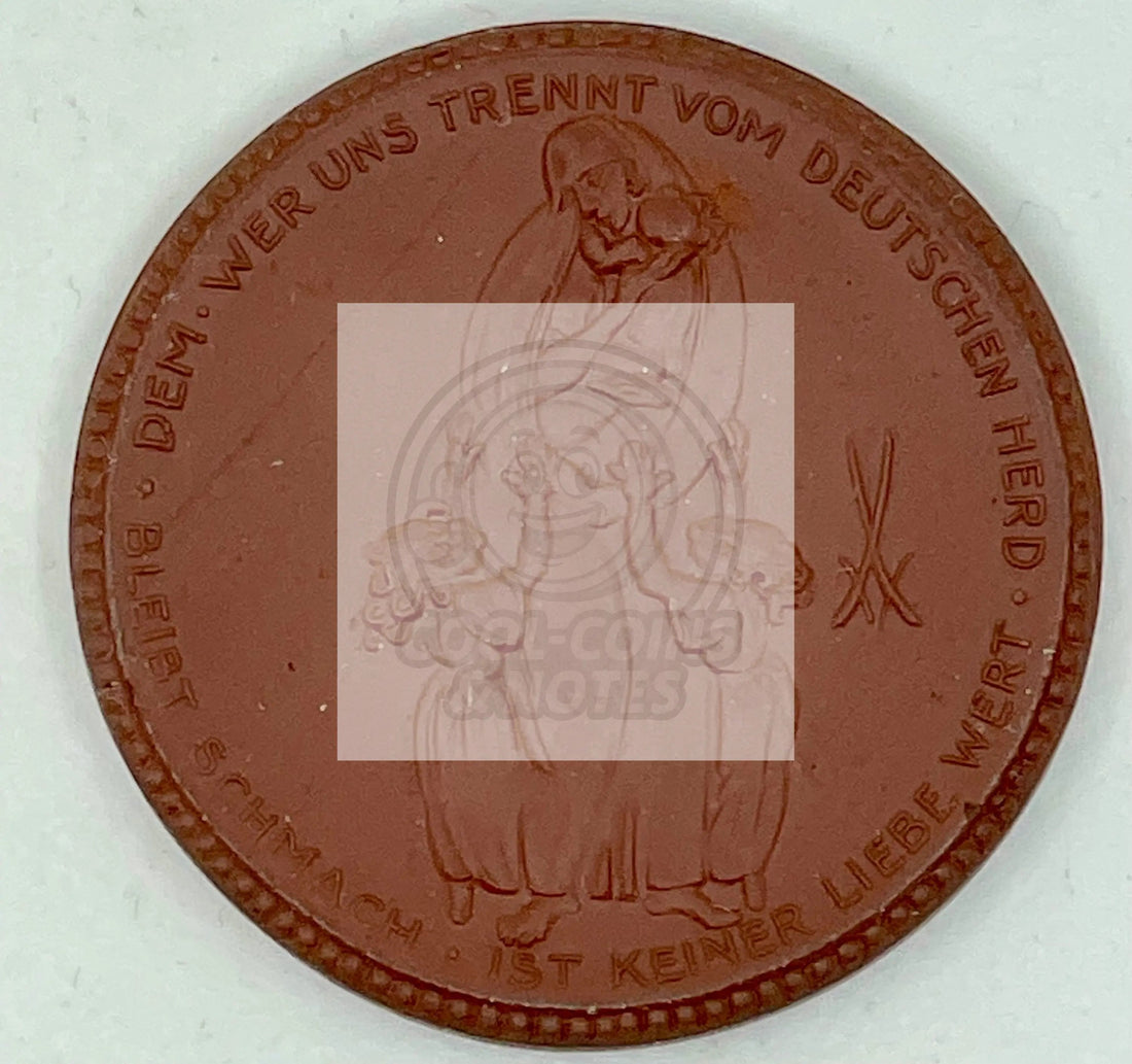1921 Germany Weimar Oberschlesien brown porcelain 5 Mark Notgeld emergency currency note