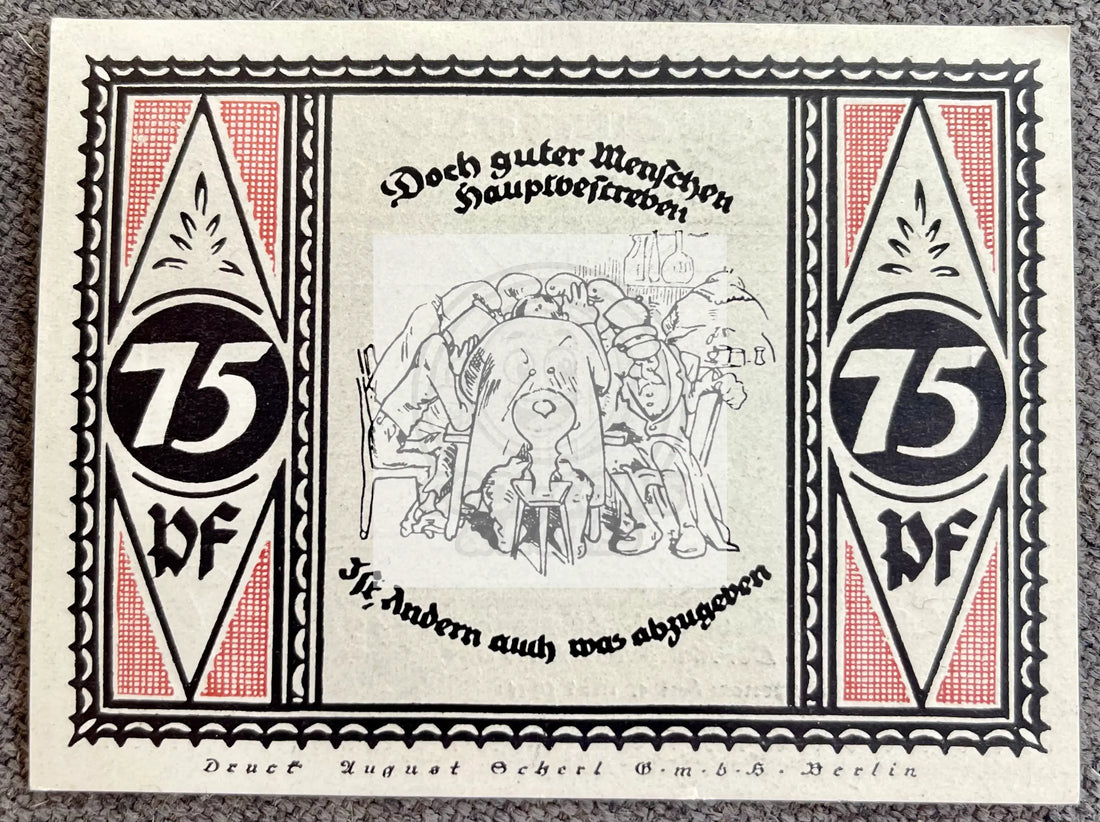 1921 Notgeld Germany, Stolzenau, 75 Pfenning UNC - Cool Coins & Notes
