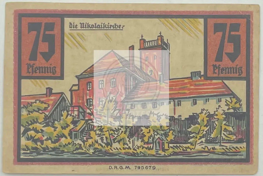 1922 Germany Notgeld 75 Pfenning Banknote - Cool Coins & Notes