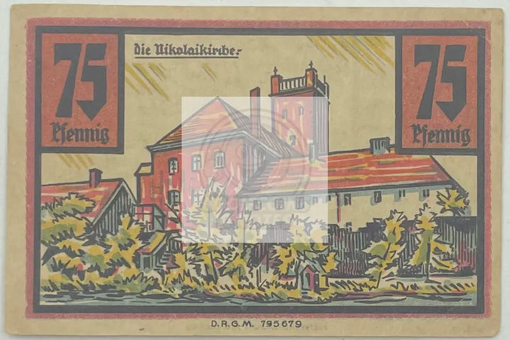 1922 Germany Notgeld 75 Pfenning Banknote - Cool Coins & Notes