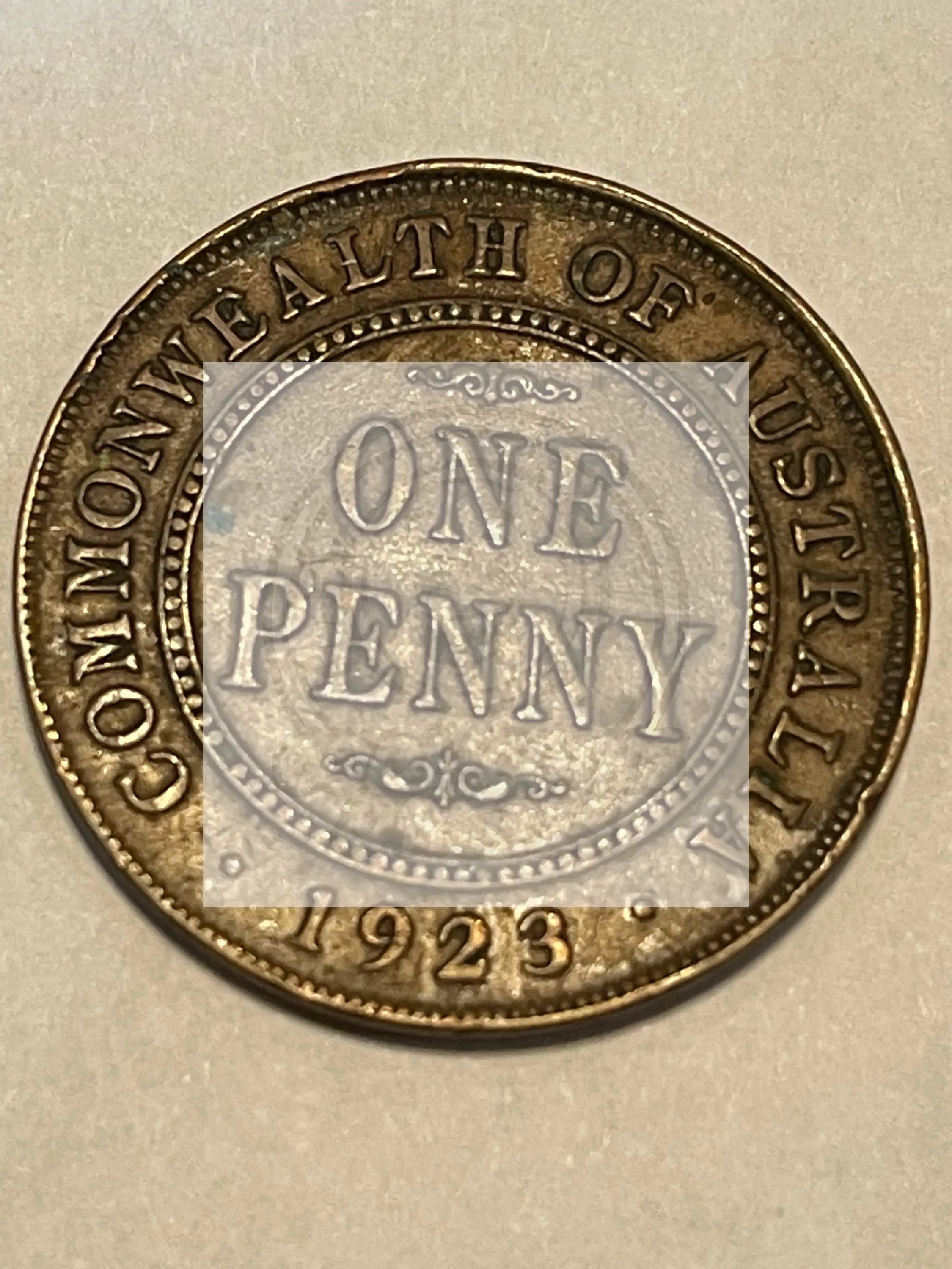 1923 Australian Penny KM 23 Very Fine Condition - Cool Coins & Notes