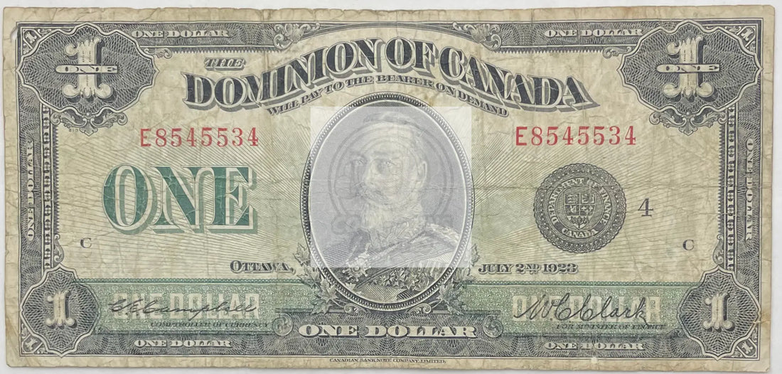 1923 Canada $1 Dollar  P-33n, Used World Banknote - Cool Coins & Notes