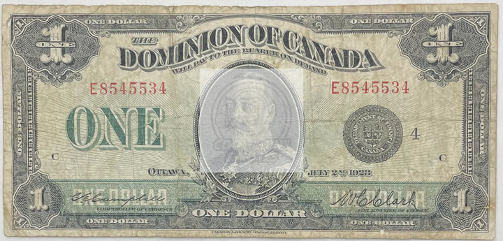 1923 Canada $1 Dollar  P-33n, Used World Banknote - Cool Coins & Notes