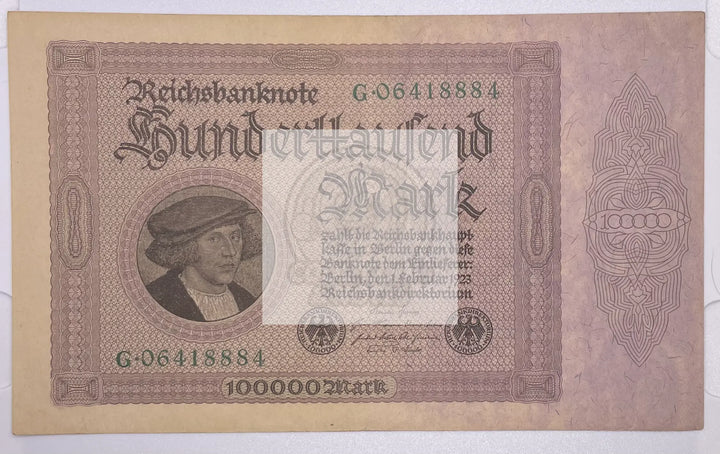1923 Germany 100,000 Mark P83 UNC Banknote - Cool Coins & Notes