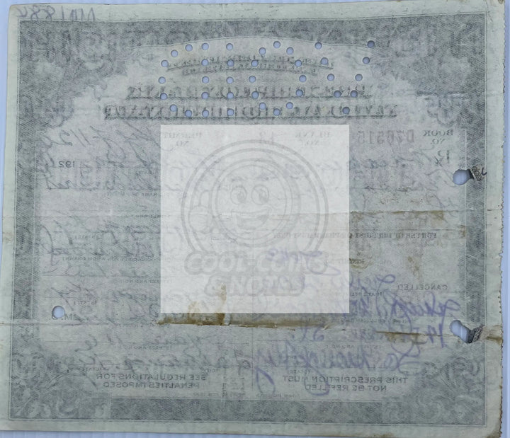 1926 Prohibition Spiritous Fermentus Whiskey Prescription Kentucky - Cool Coins & Notes