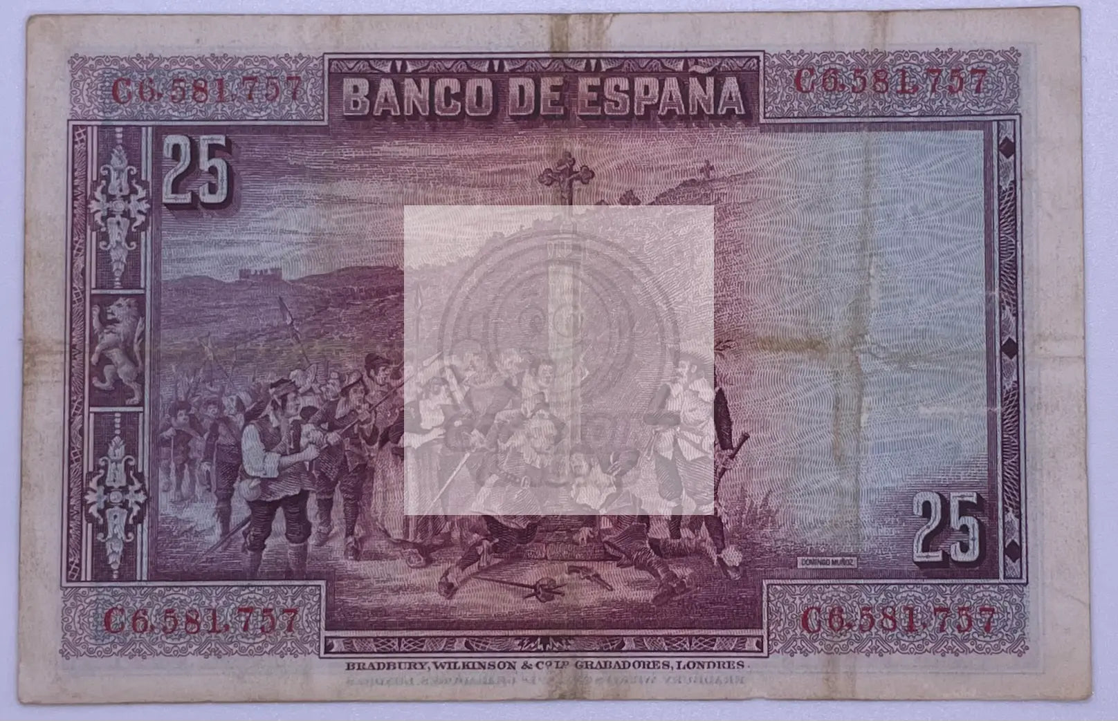1928 Spain 25 Pesetas P 74 Banknote - Cool Coins & Notes