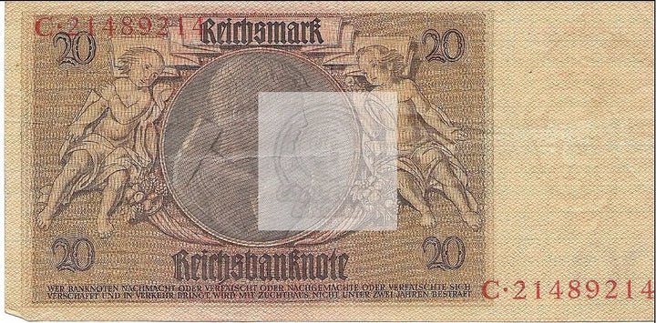 1929 Germany 20 Mark P-181 Used Banknote - Cool Coins & Notes