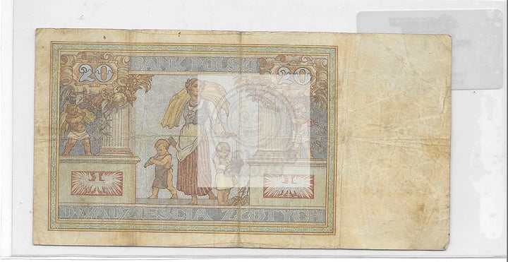 1931  Poland  20 Zlotych  P-73  Banknote - Cool Coins & Notes