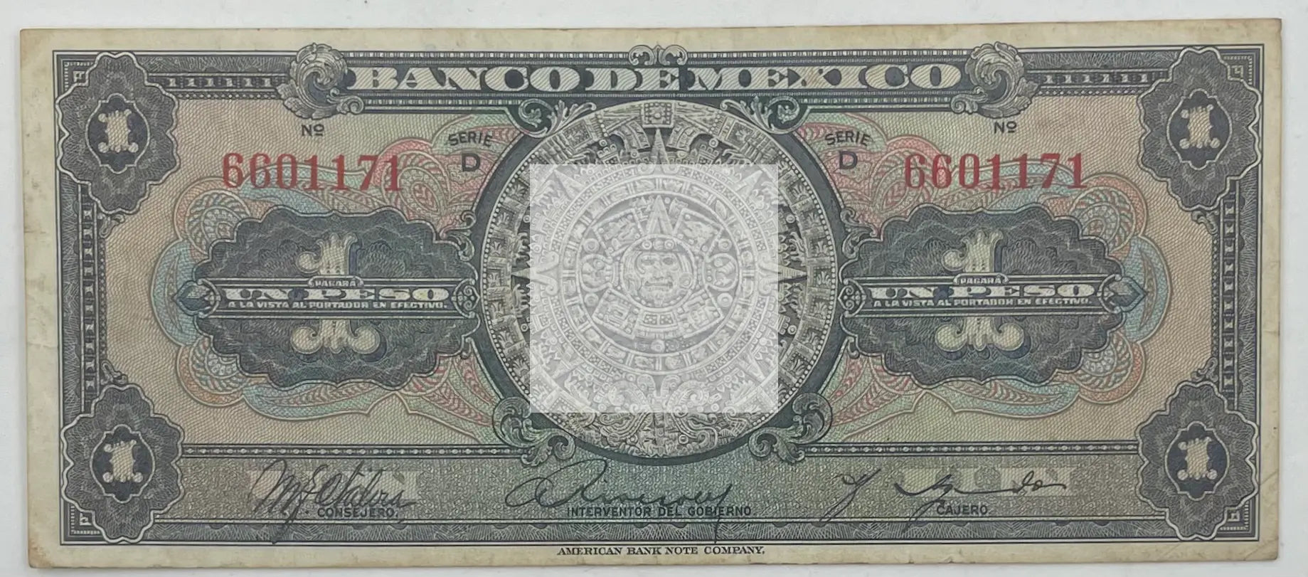1936 Mexico 1 Peso P-28b, Used World Banknote - Cool Coins & Notes