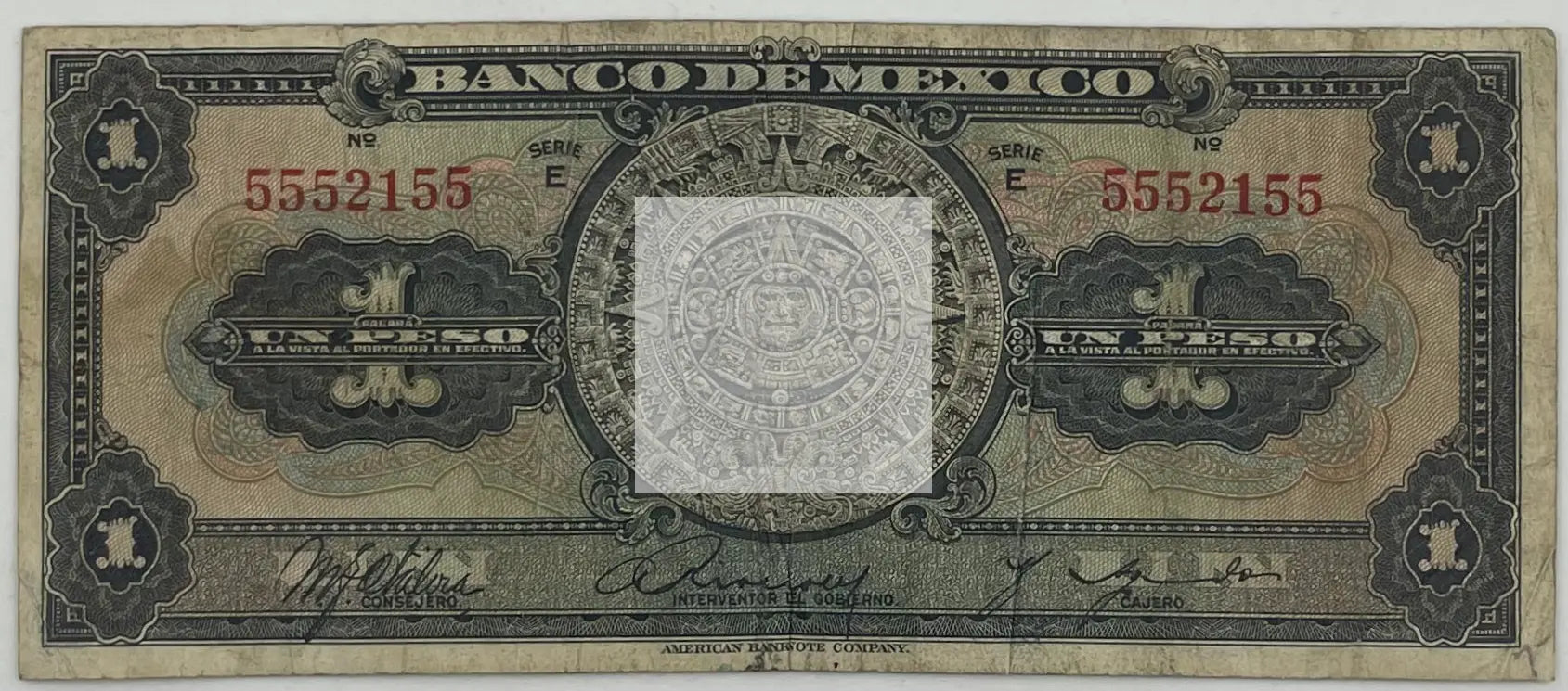 1936 Mexico 1 Peso Series E P-28b Banknote - Cool Coins & Notes