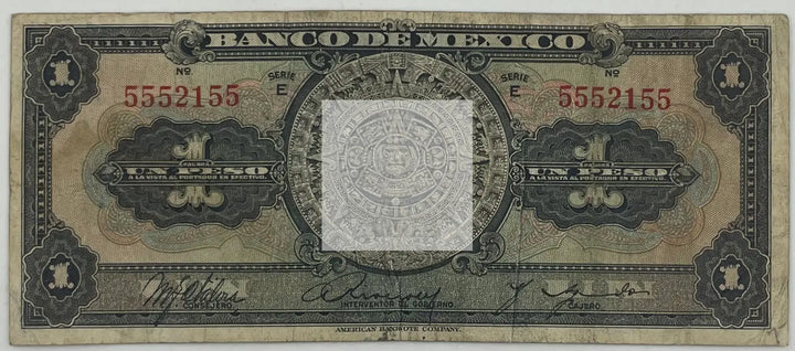 1936 Mexico 1 Peso Series E P-28b Banknote - Cool Coins & Notes