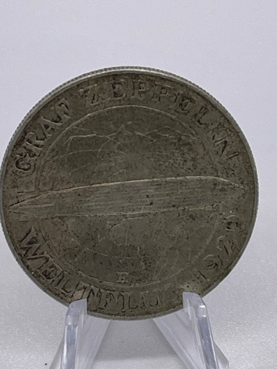 1939 E Germany 5 Marks Zepplin Rare Coin 30k Minted