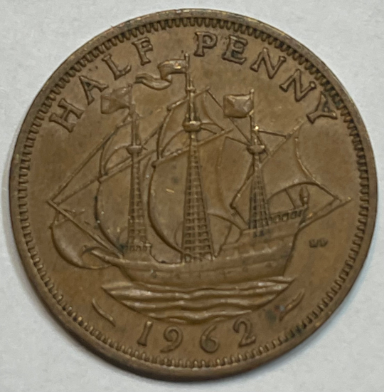 1939 GREAT BRITAIN 1/2 PENNY KM# 844 - CIRC COLLECTOR COIN!