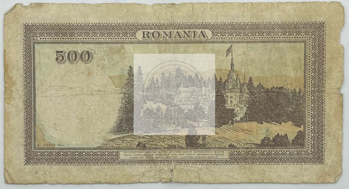 1940-1943 Romania 500 Lei  P-51a Banknote - Cool Coins & Notes