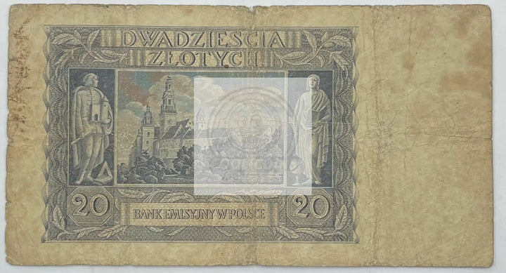 1940 Poland  20 Zlotych  P-95  Banknote - Cool Coins & Notes