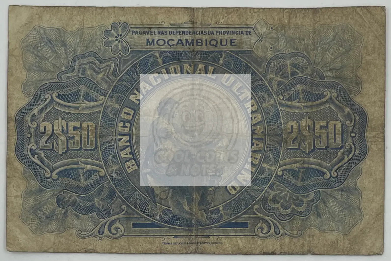 1941 Mozambique 2 1/2 Escudos Pick 82 Banknote - Cool Coins & Notes
