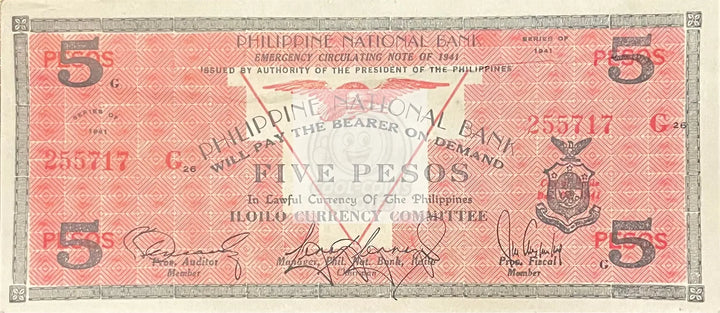 1941 Philippines/Iloilo 5 Pesos Emergency Issue P-S307 World Banknote Cool Coins & Notes 