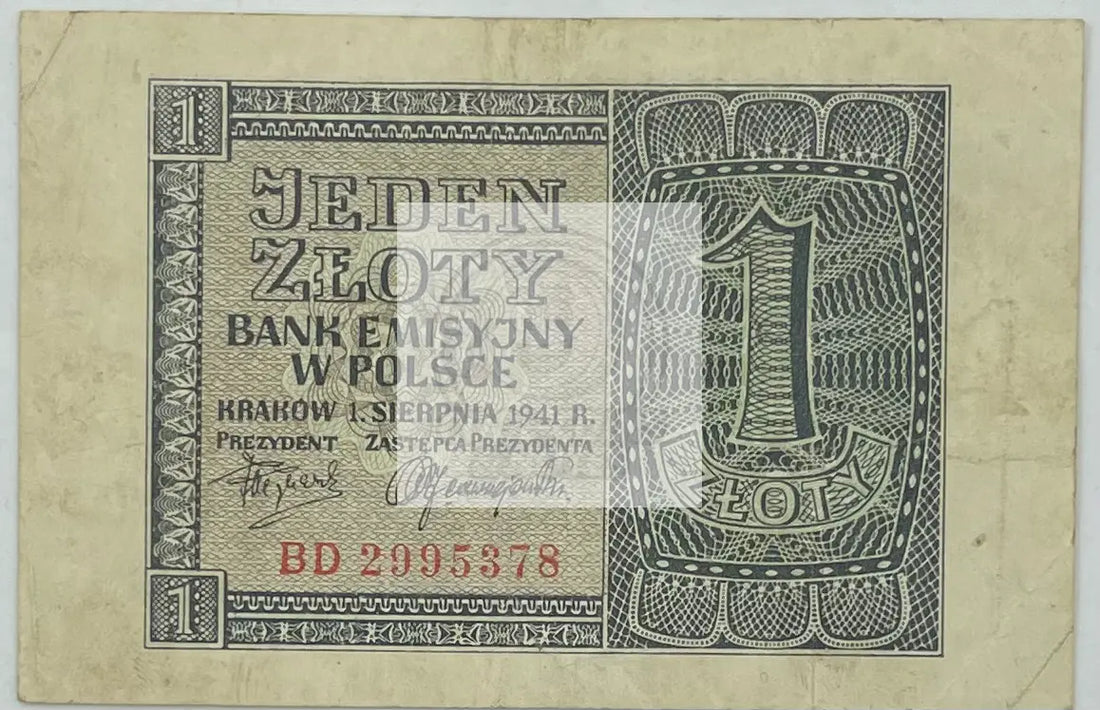 1941 Poland 1 Zloty P-99 Banknote - Cool Coins & Notes