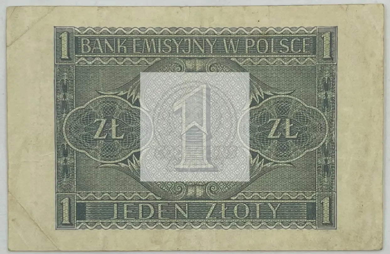 1941 Poland 1 Zloty P-99 Banknote - Cool Coins & Notes