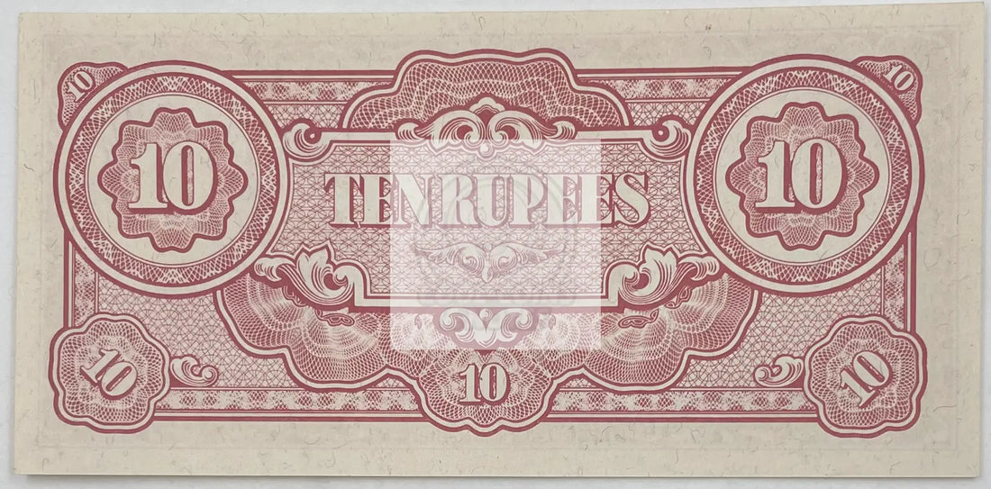 1942 Japan Burma Occupation 10 Rupees WWII UNC World Banknote - Cool Coins & Notes
