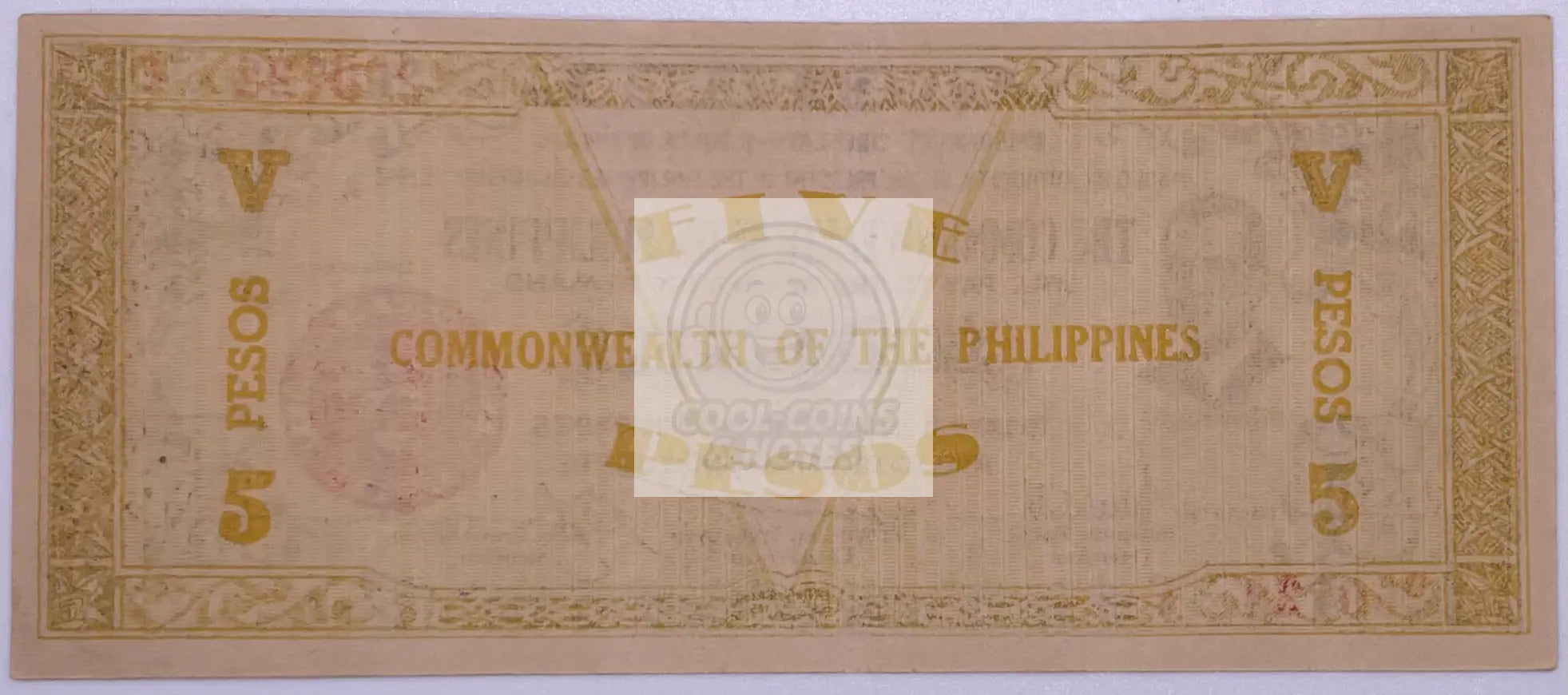 1942 Philippines 5 Pesos P-S136f AU Banknote - Cool Coins & Notes