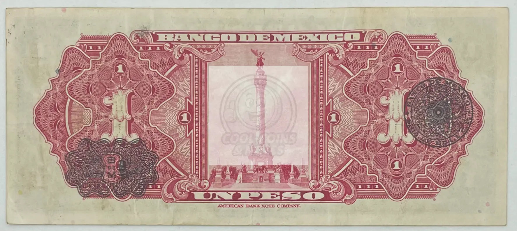 1943 Mexico 1 Peso  P-38d.AC Banknote - Cool Coins & Notes