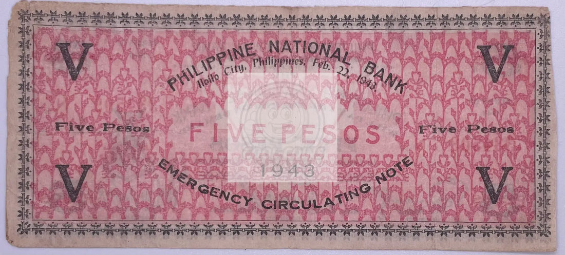 1943 Philippines 5 Pesos P-S328 Banknote - Cool Coins & Notes