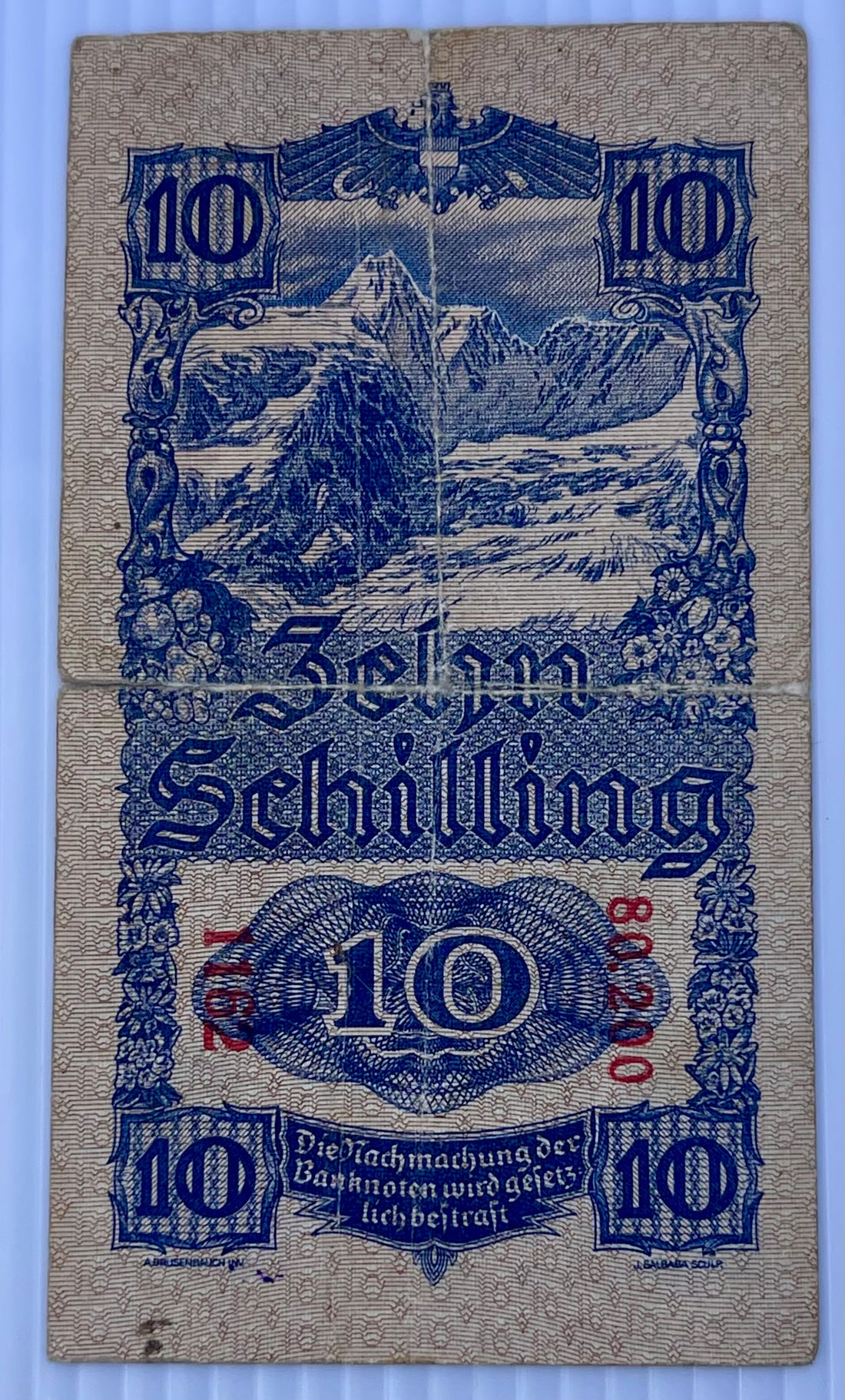 1945 Austria 10 Schilling P-99 Used World Banknote - Cool Coins & Notes
