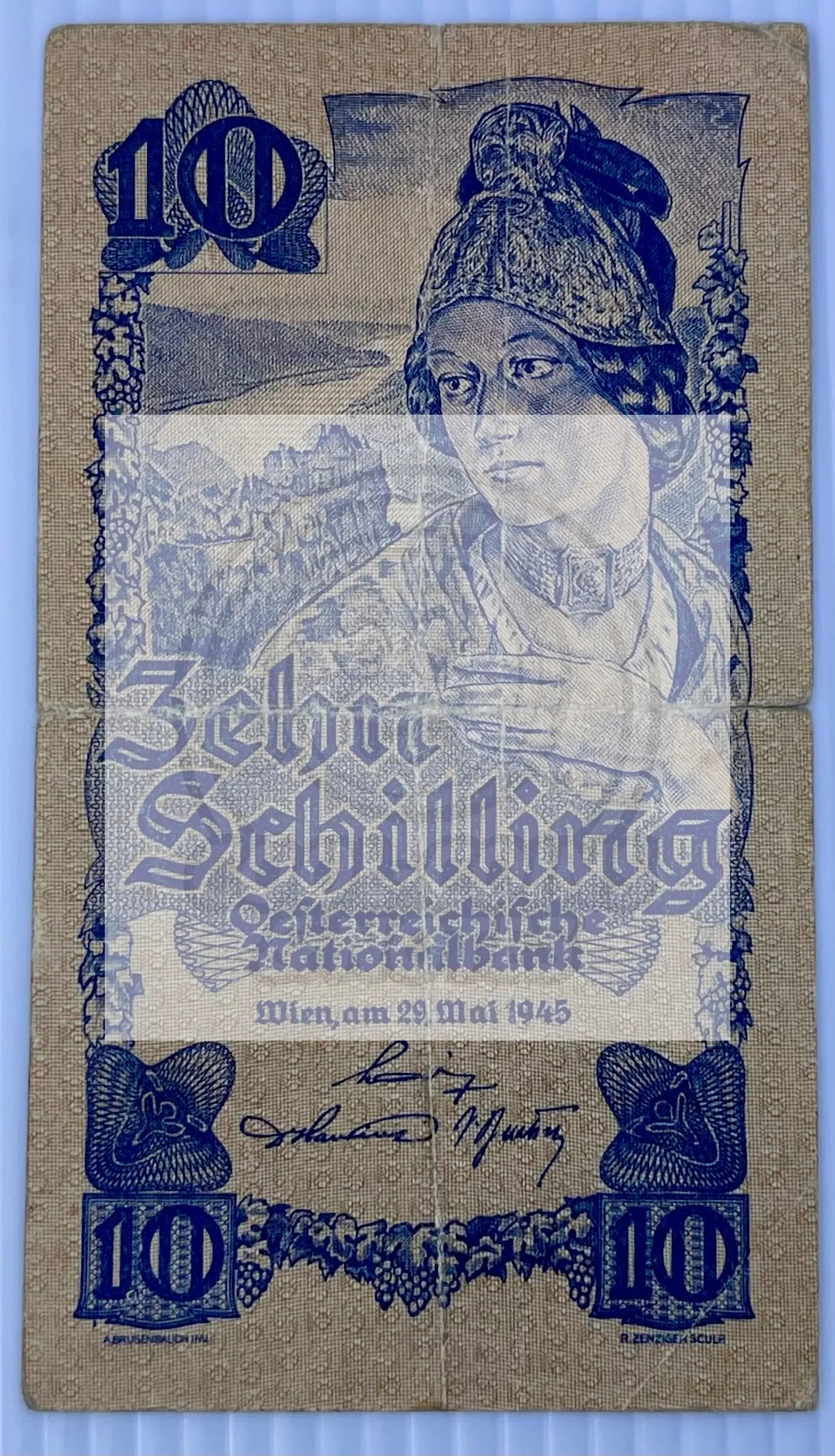 1945 Austria 10 Schilling P-99 Used World Banknote - Cool Coins & Notes